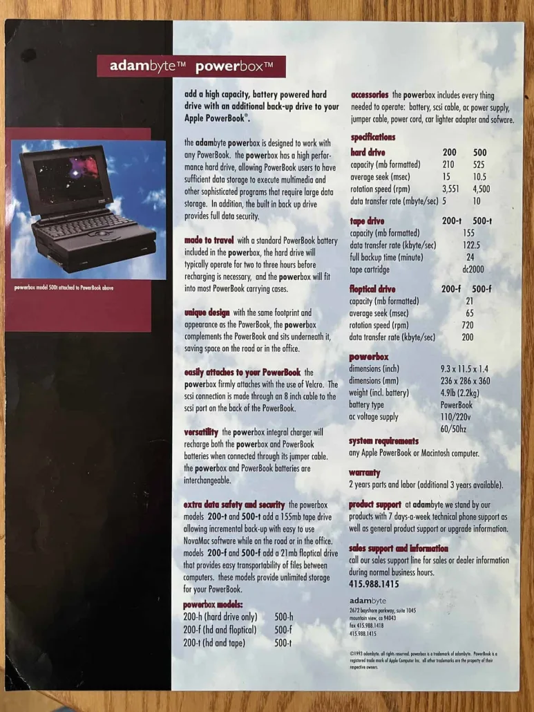 powerbox brochure retro
